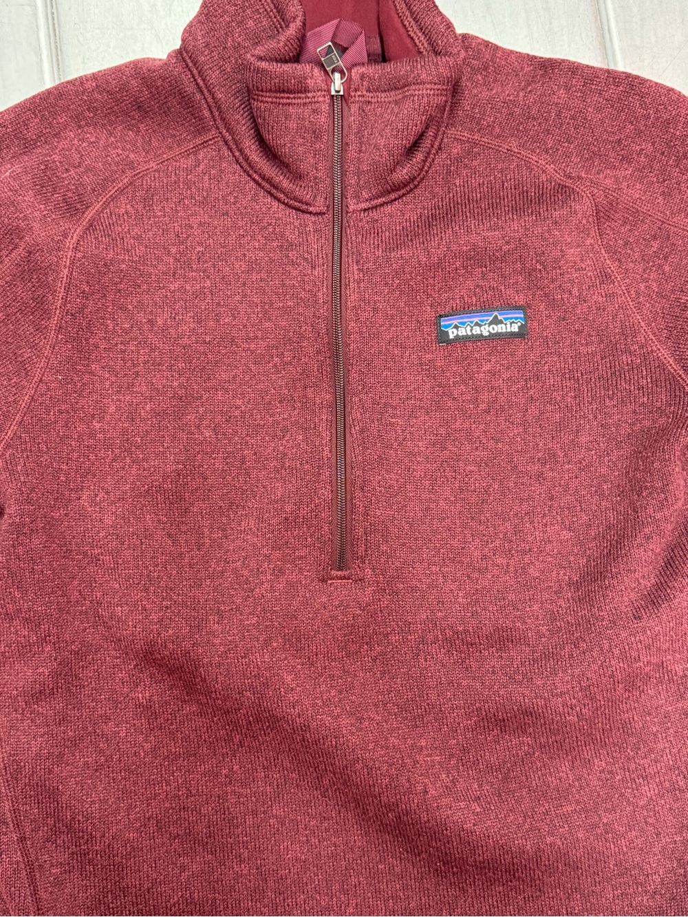 Patagonia Women’s Zip-Neck Sweater in Wine Red